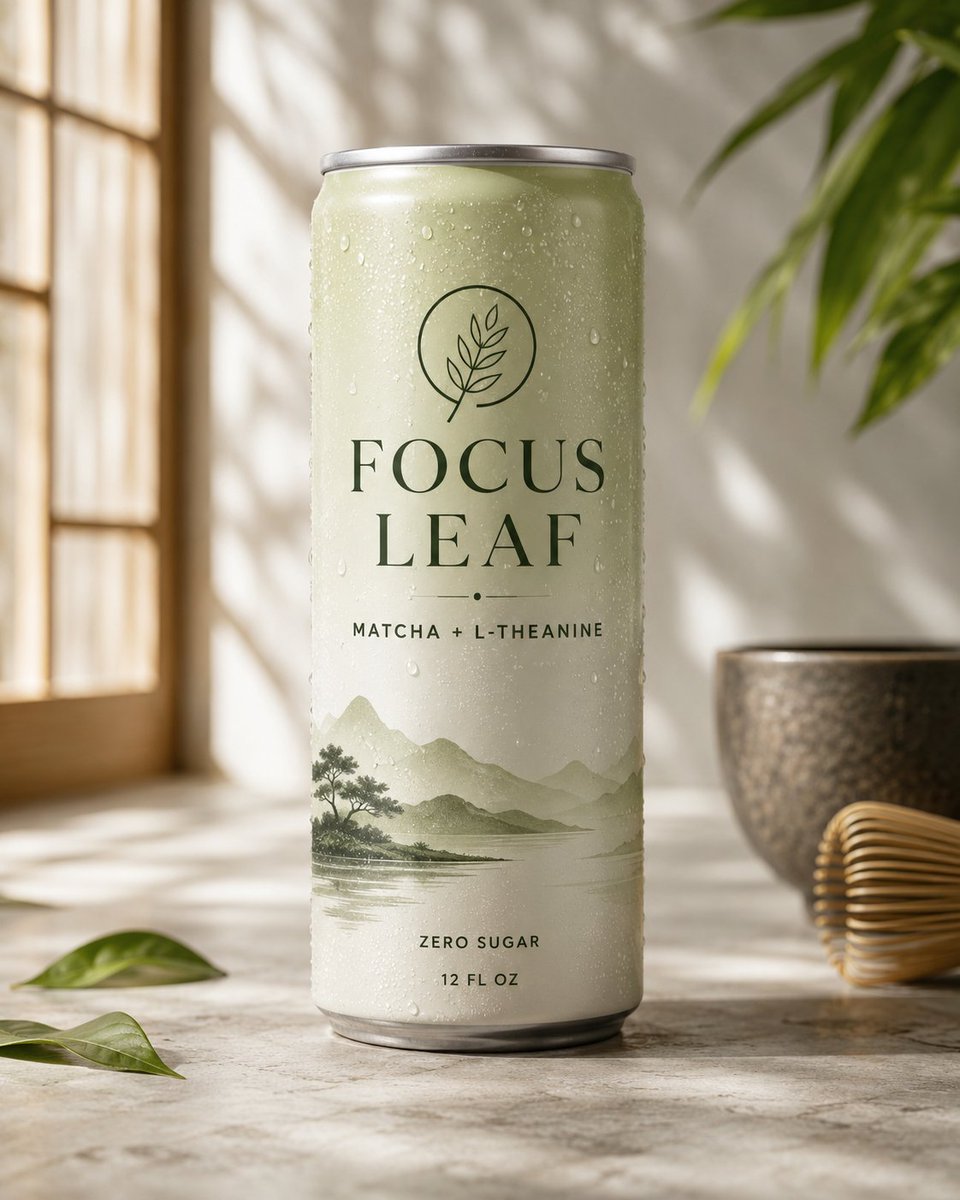 High-end matcha drink packaging mockup