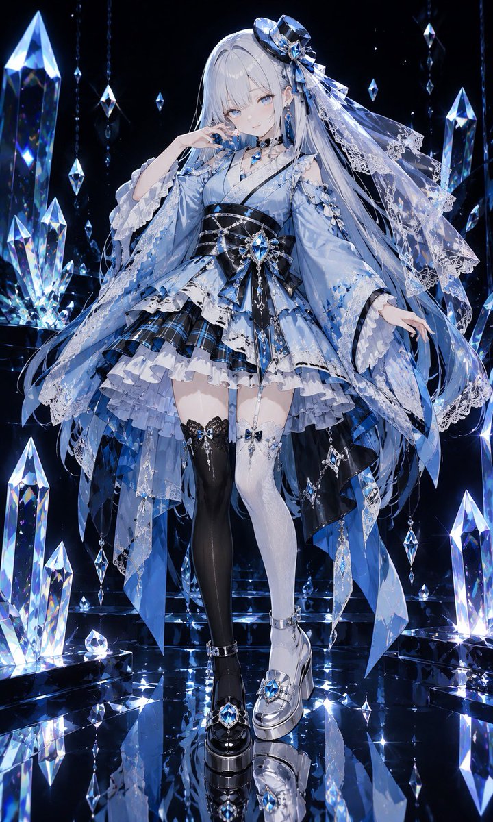 Elegant girl anime illustration