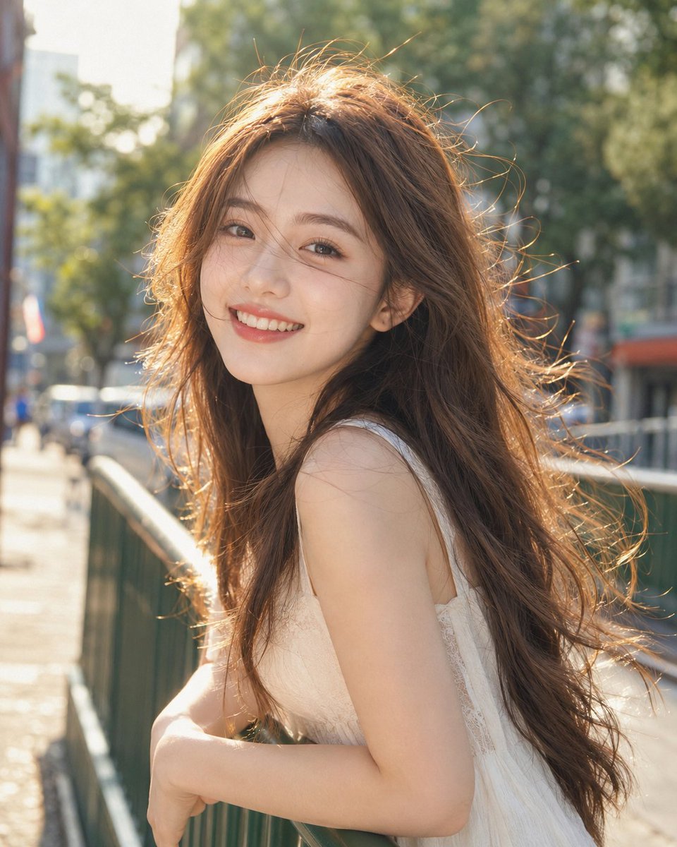 Portrait realistic city outdoor