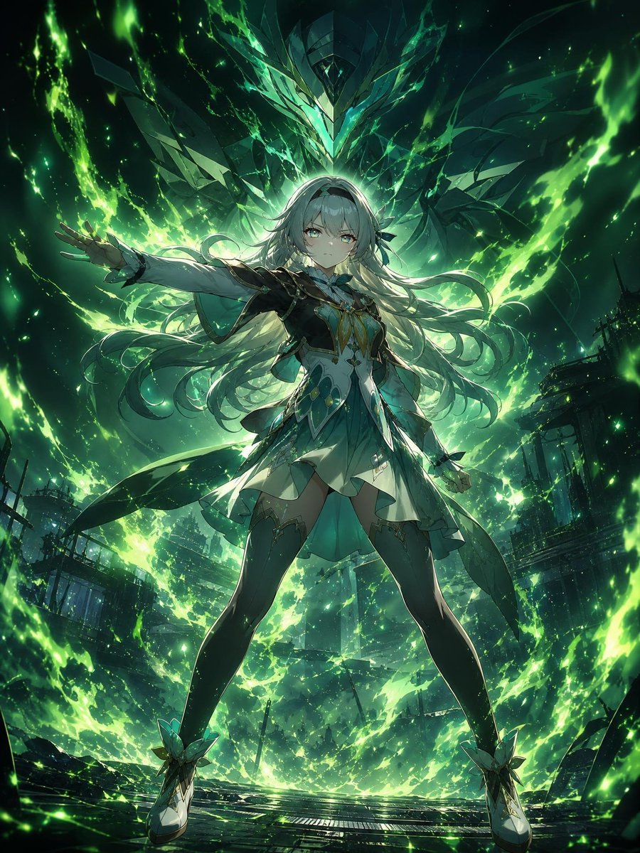 Character anime illustration night scene futuristic elegant