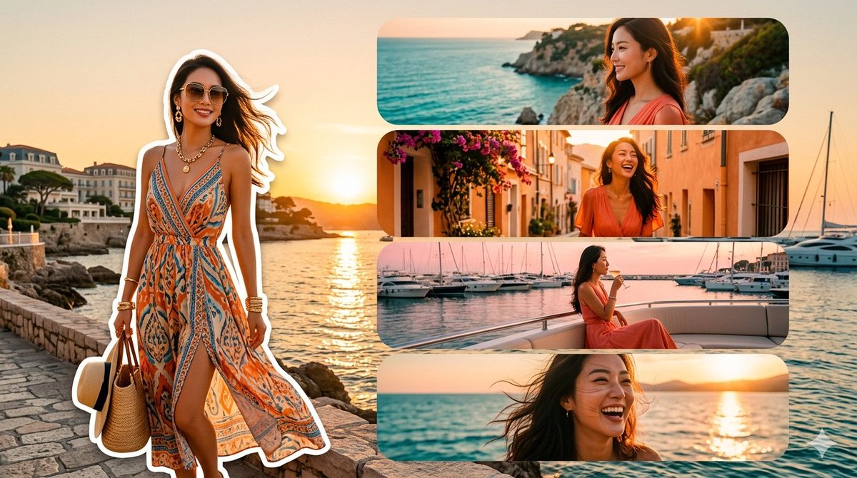 Woman cinematic warm street elegant