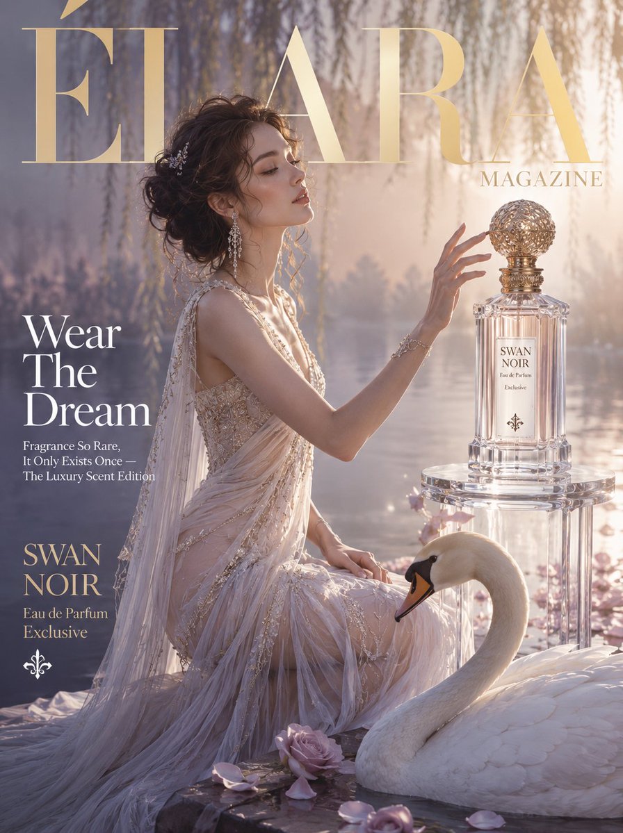 Female cover realistic snow dreamy elegant