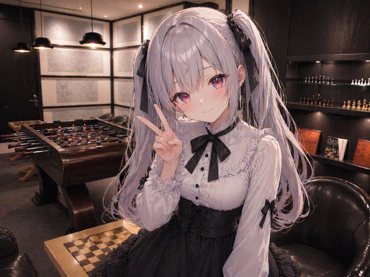 Girl anime realistic interior