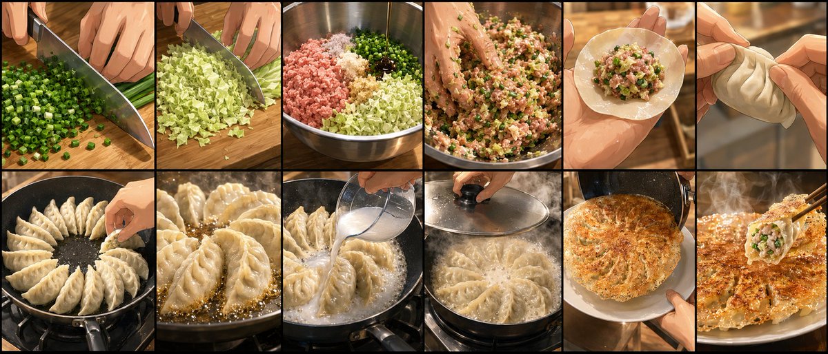 Fried dumpling cooking storyboard script
