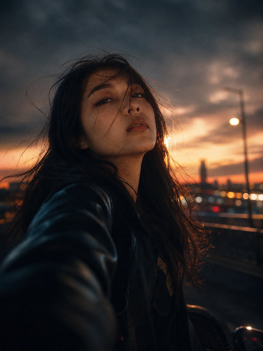 Portrait cinematic film neon night atmosphere