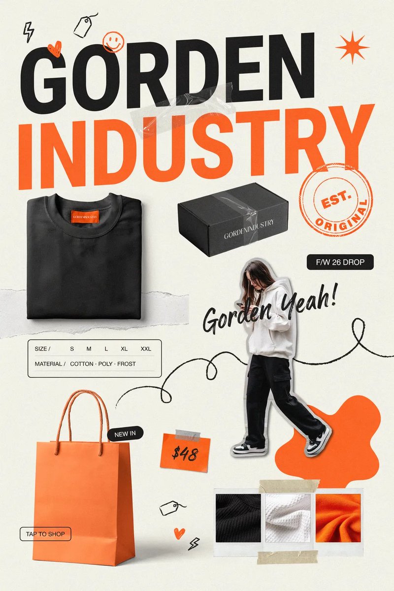 Streetwear brand new drop collage poster