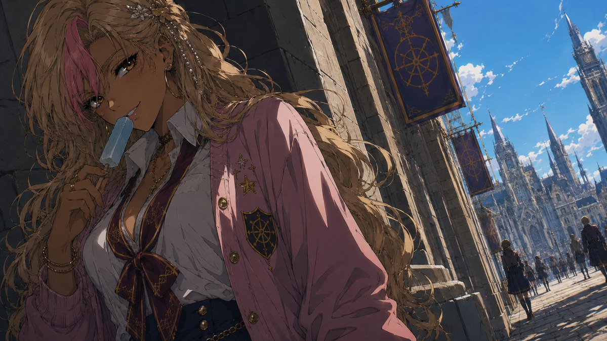 Girl cinematic anime warm church elegant