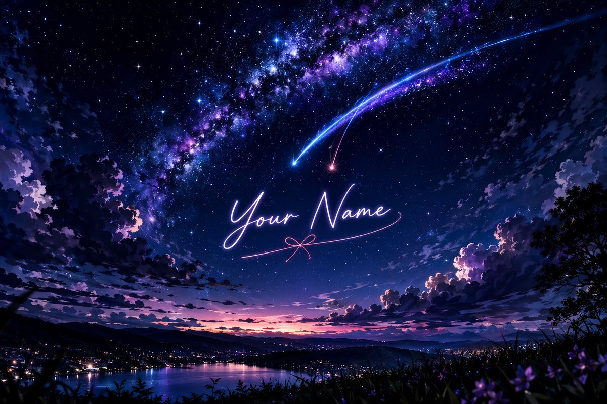 Elegant Night City Anime Landscape Illustration