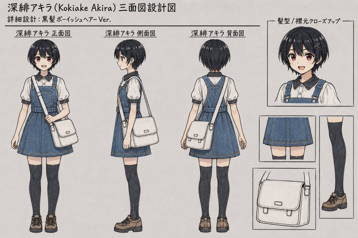 Character anime hand-drawn