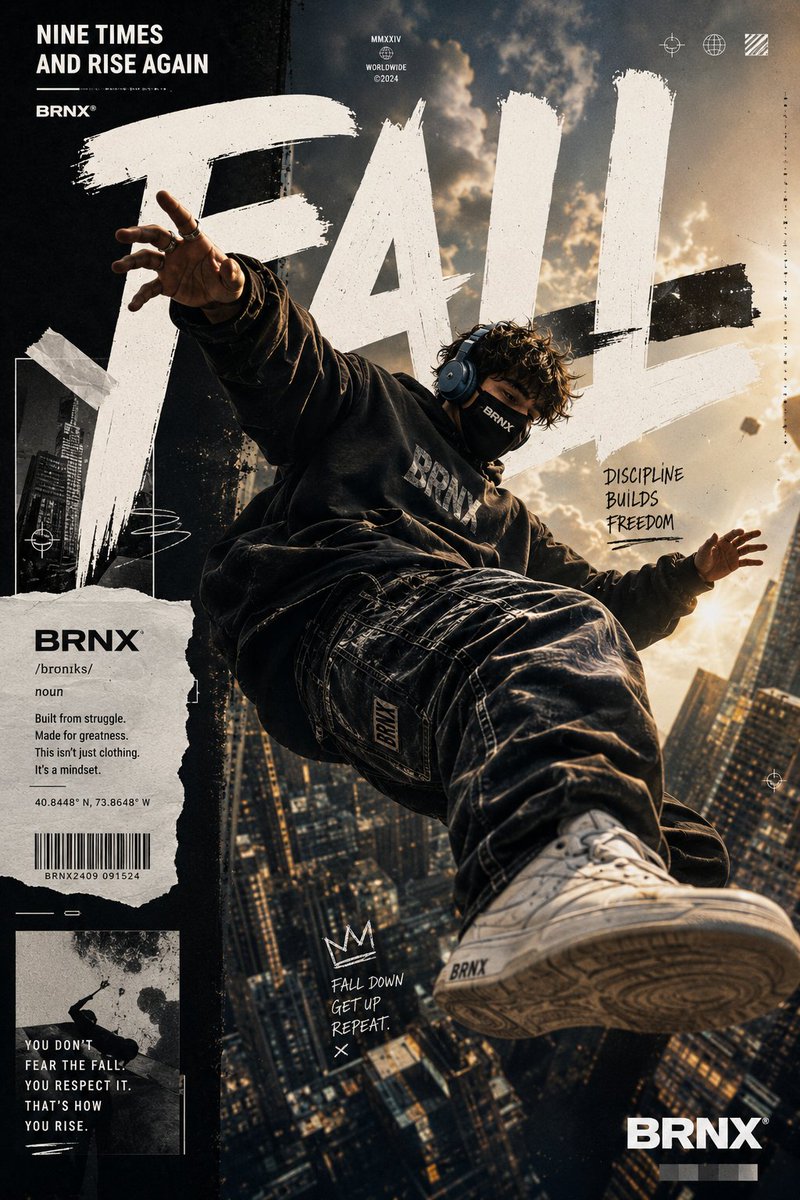 Street fashion floating poster design