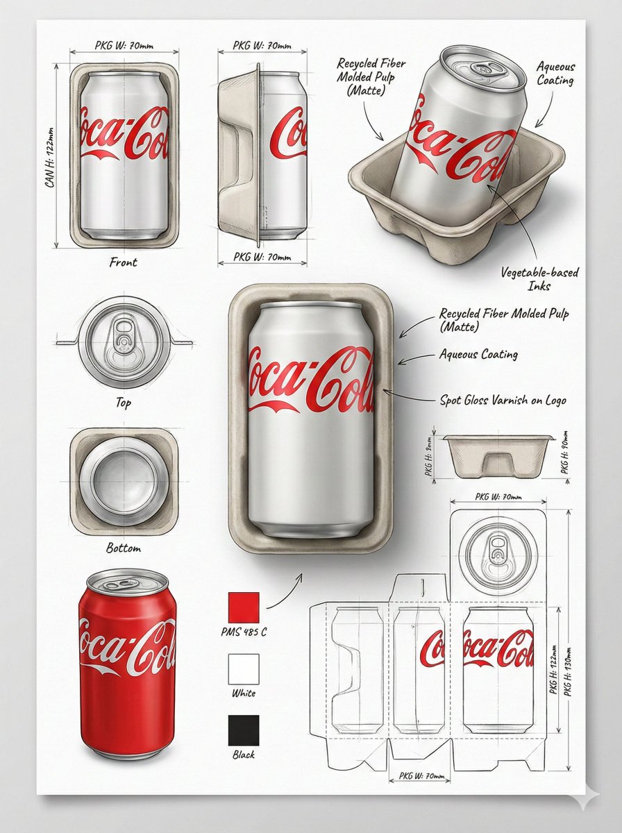 Industrial packaging design blueprint.