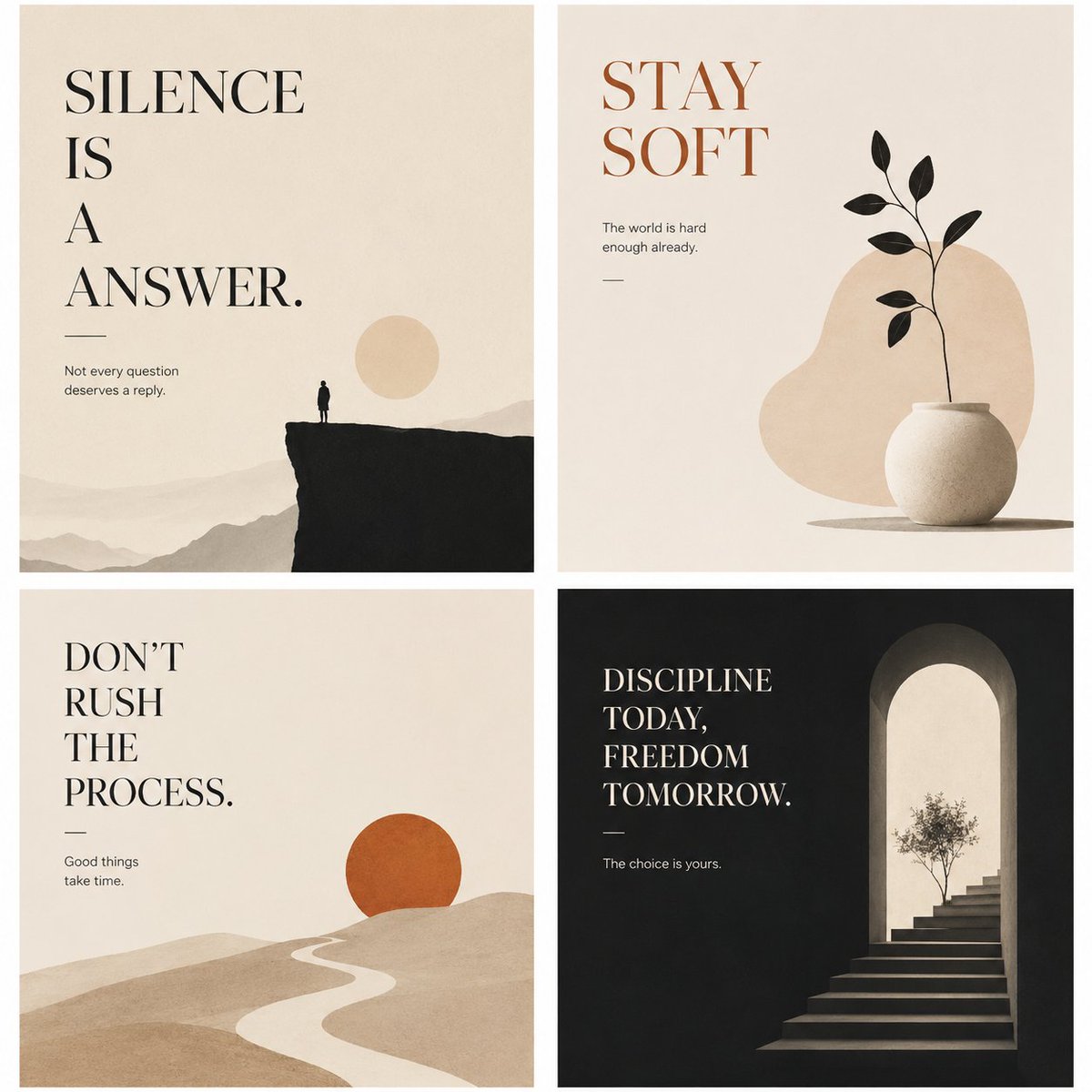 Minimalist Philosophy Poster Grid