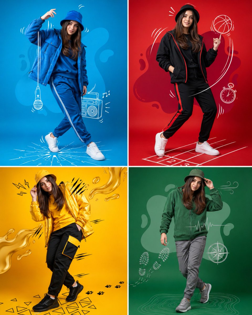 Fashion color theme advertising grid
