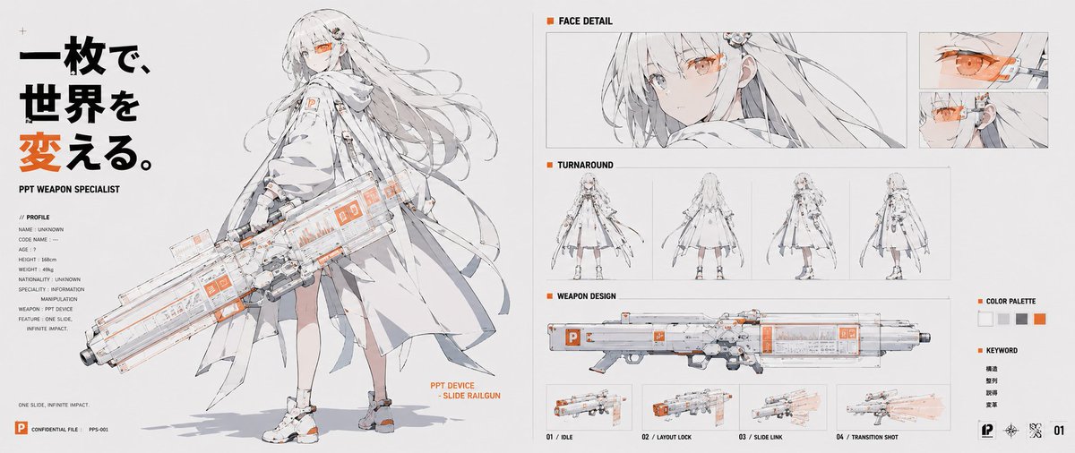 Girl Anime Illustration, Futuristic Cool Tone