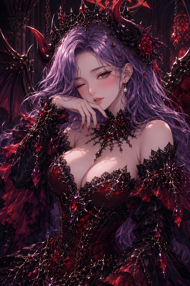 Character anime illustration, dark church, elegant