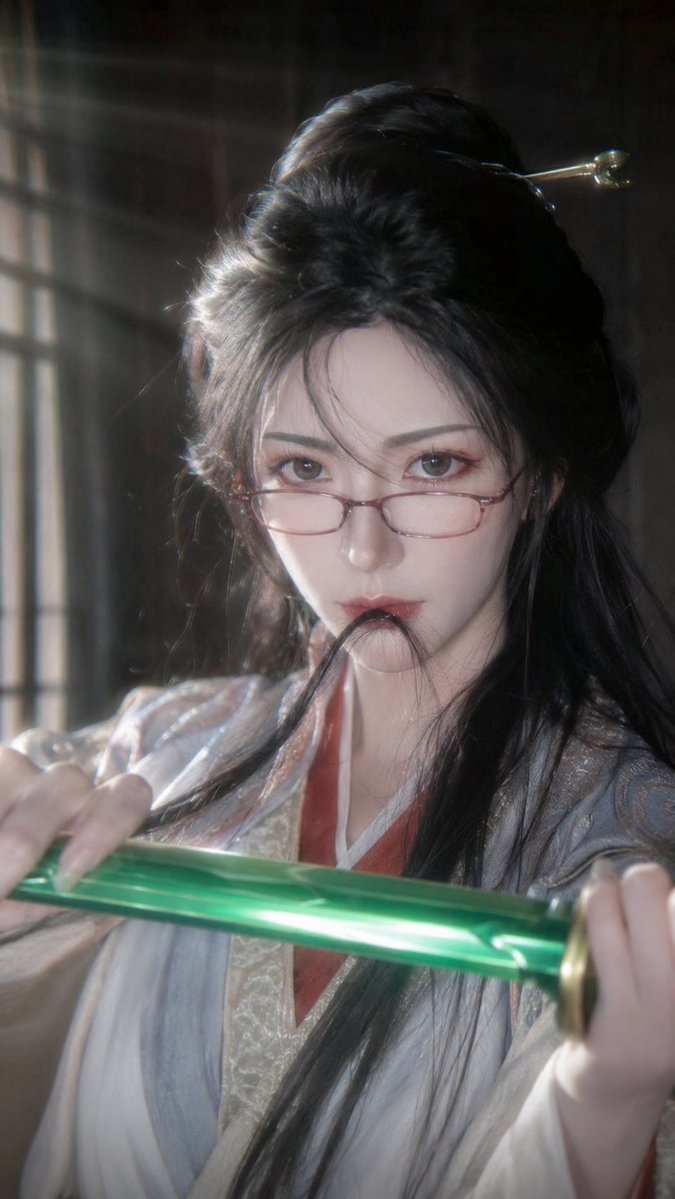 Elegant realistic indoor film portrait.