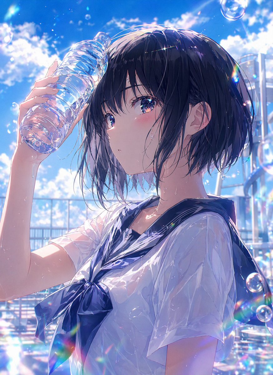 Portrait, anime illustration, outdoor