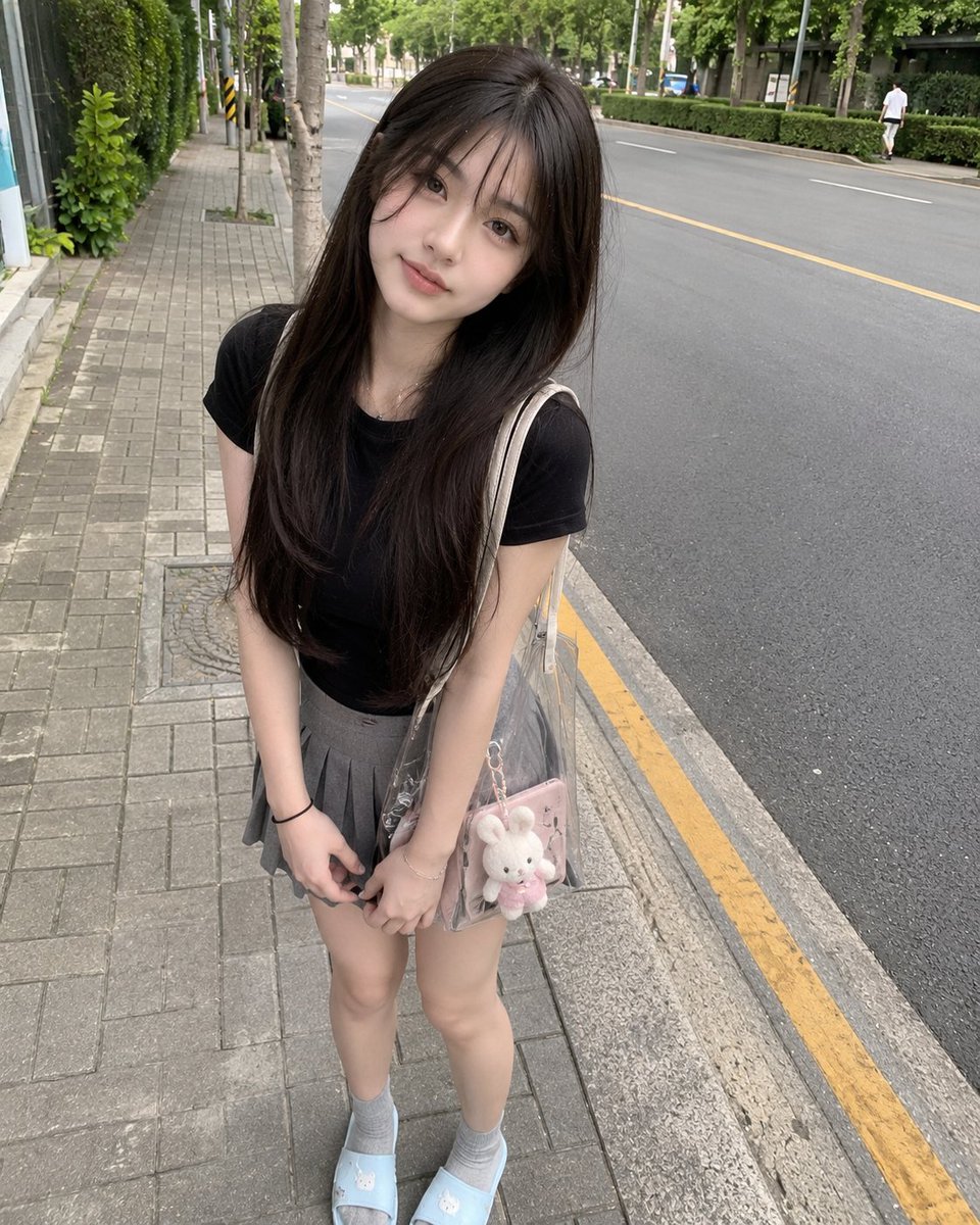 Girl realistic street cute