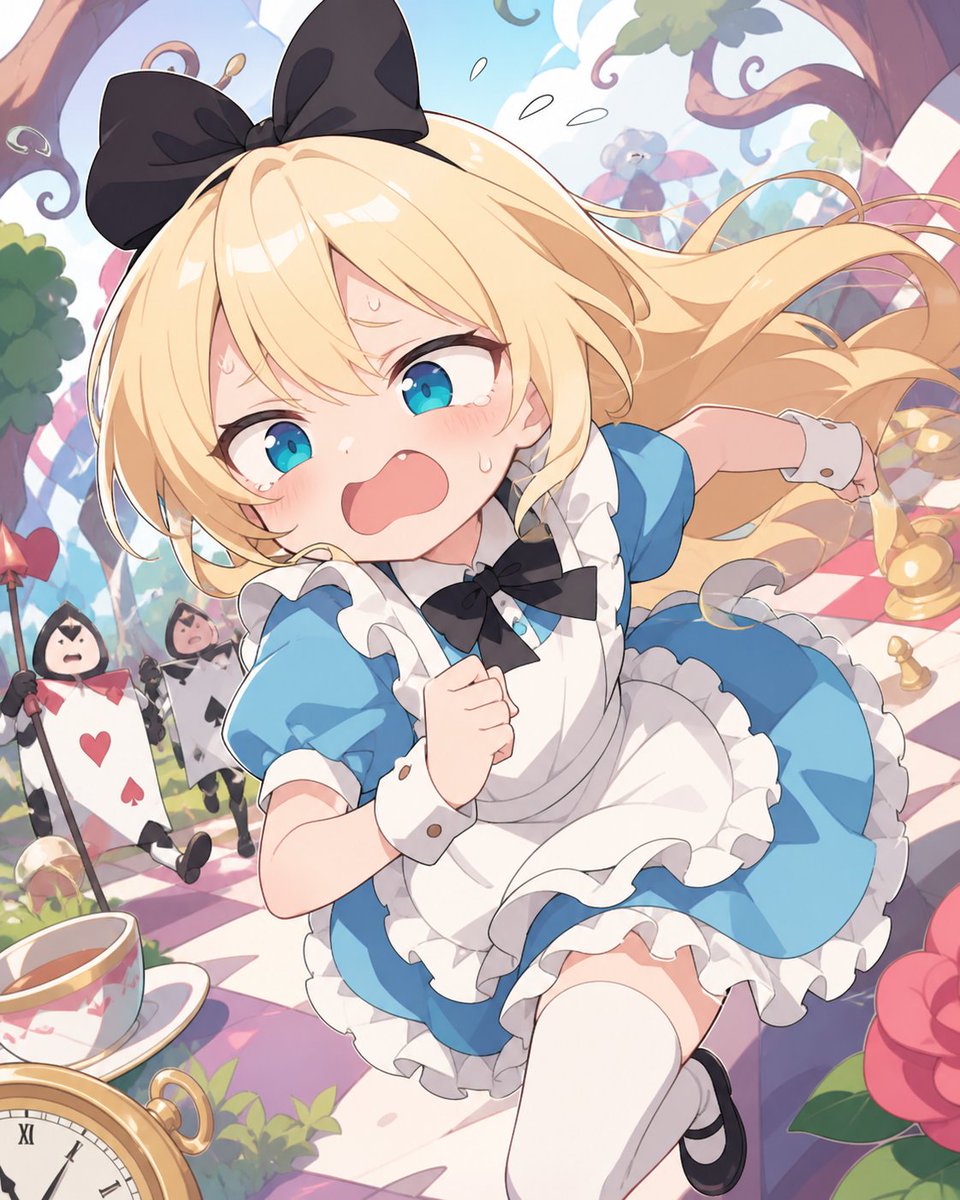 Girl anime illustration garden cute
