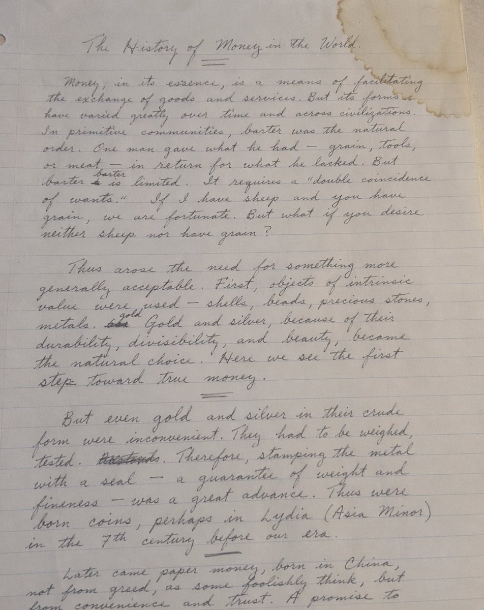 Handwritten history essay