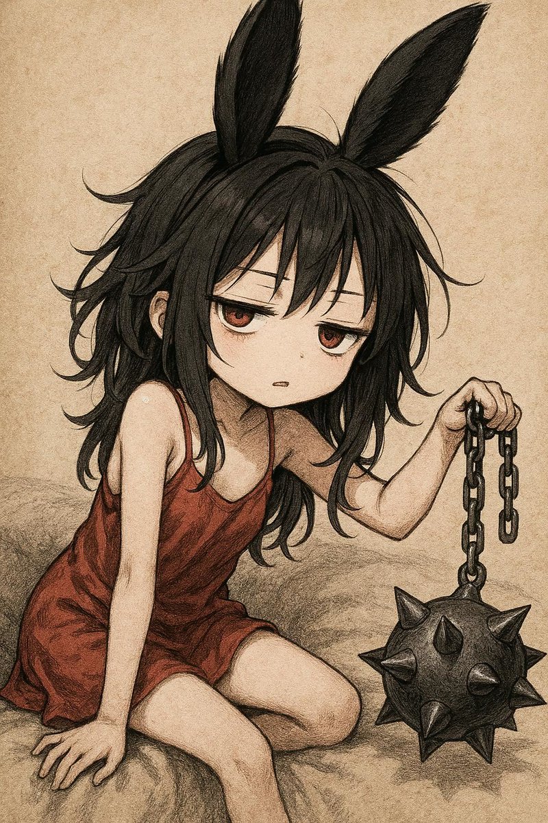 Female Anime Illustration Retro Dark