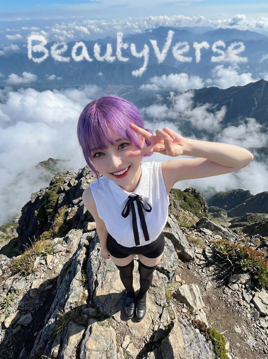 Woman realistic mountain outdoor