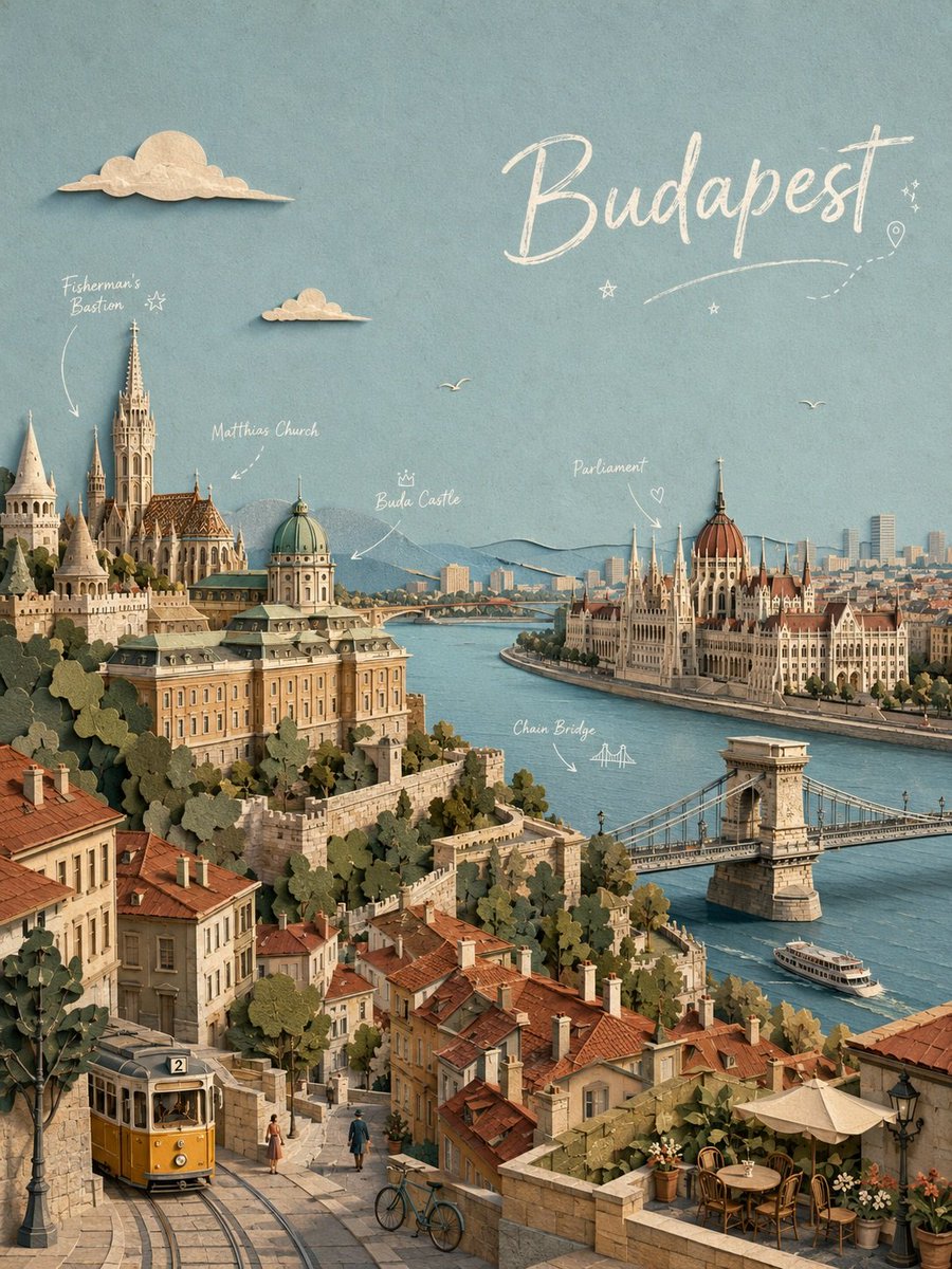 Architectural illustration poster city warm.