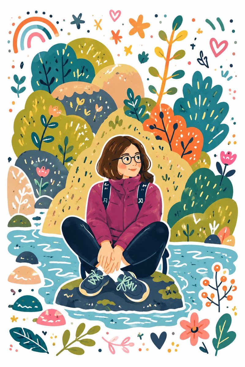 Fantasy folk art flat illustration