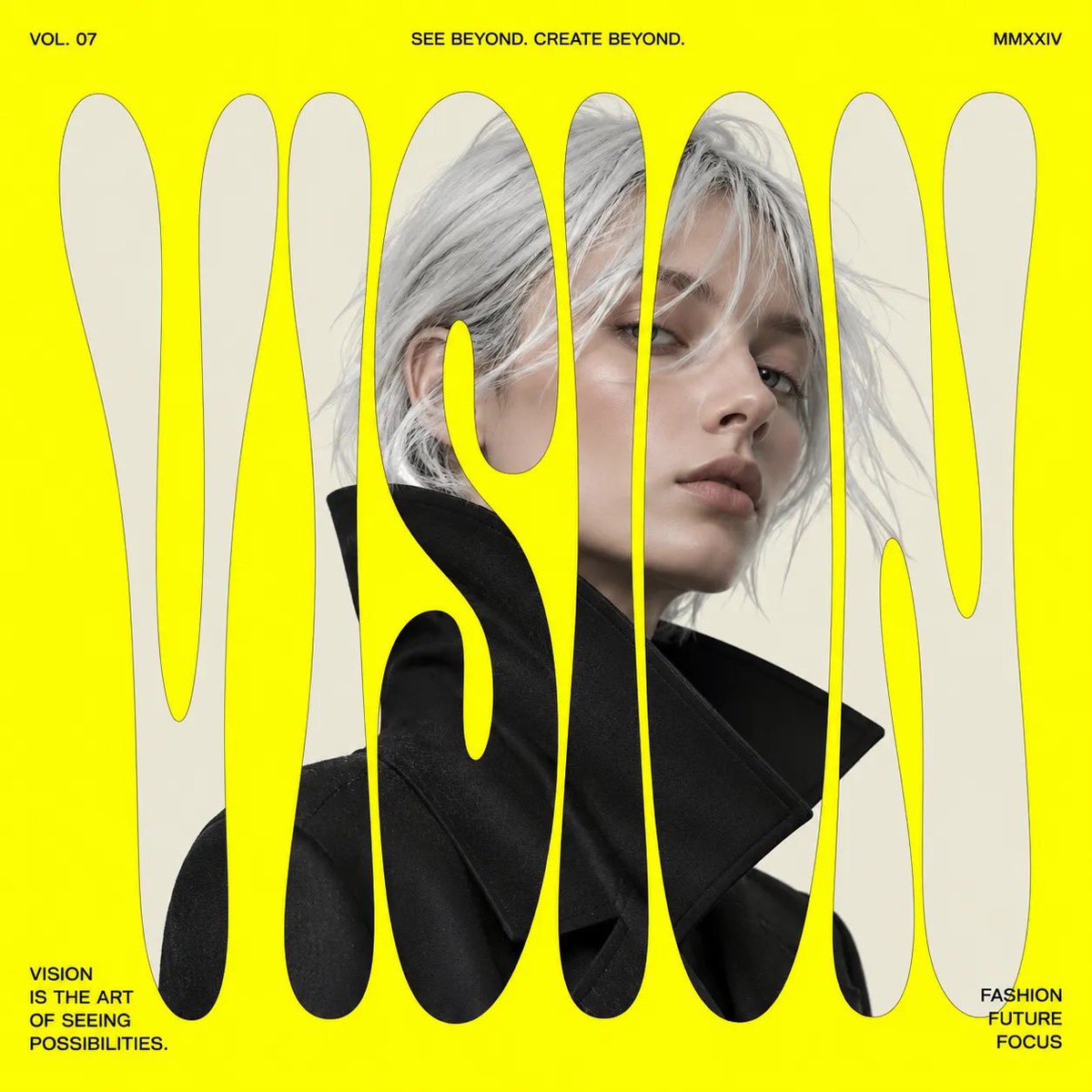 Portrait poster cover neon