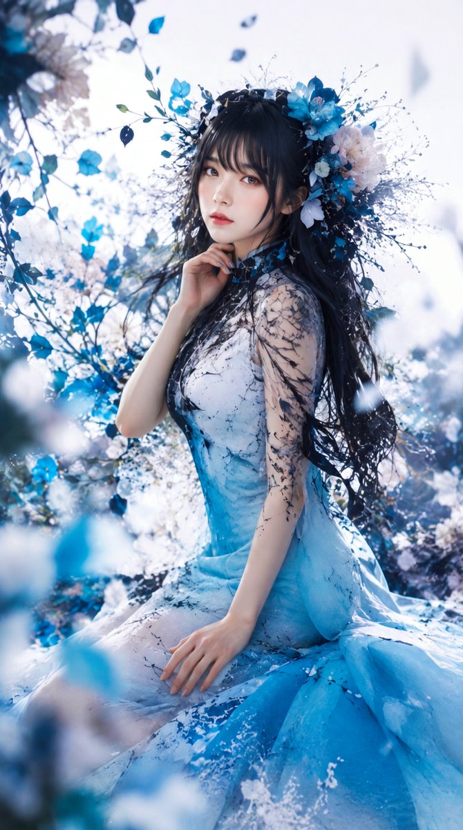 Portrait cinematic realistic dreamy cool-tone elegant