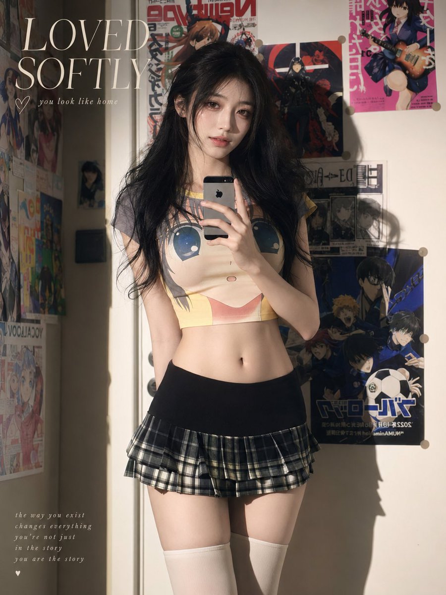 Portrait anime poster bedroom warm elegant