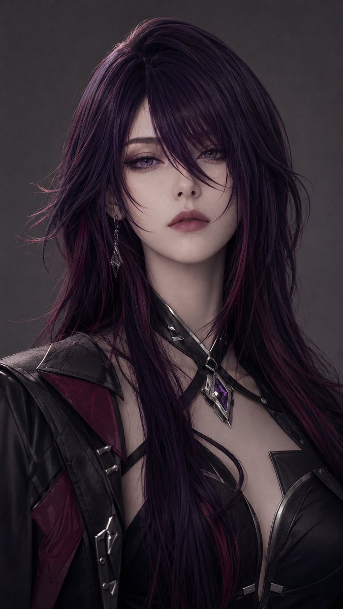 Portrait anime realistic dark elegant