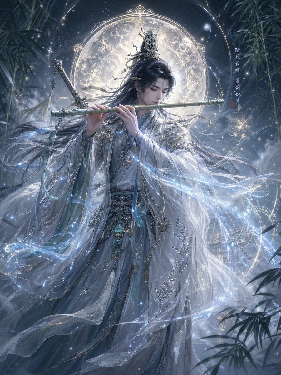 Character illustration poster cold tone snow elegant