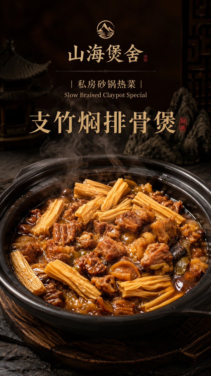 Food poster Logo mountain indoor elegant