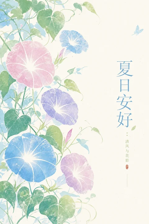 Summer morning glory poster