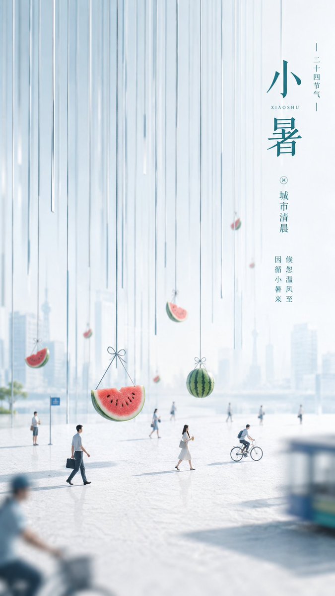 Minimalist urban rain poster of a woman, elegant.