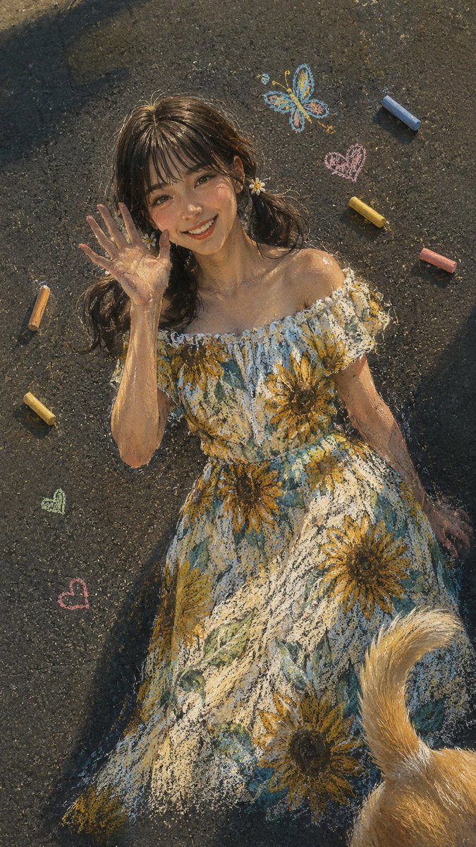 Woman realistic film street cute