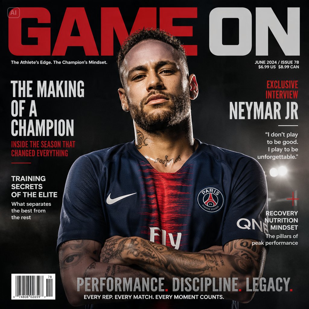 High-end sports magazine cover