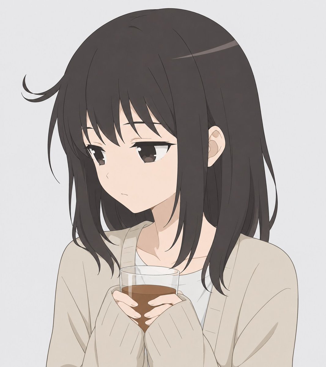 Girl anime illustration melancholic