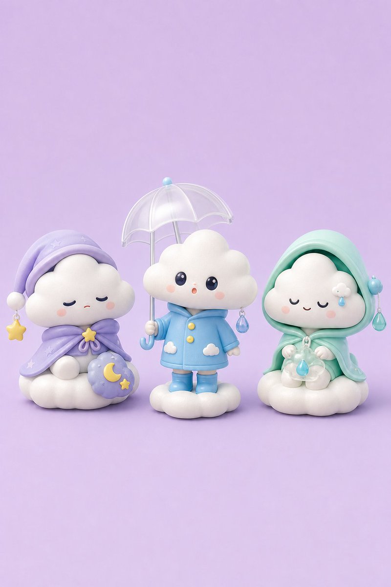 Character 3D night scene rain cute
