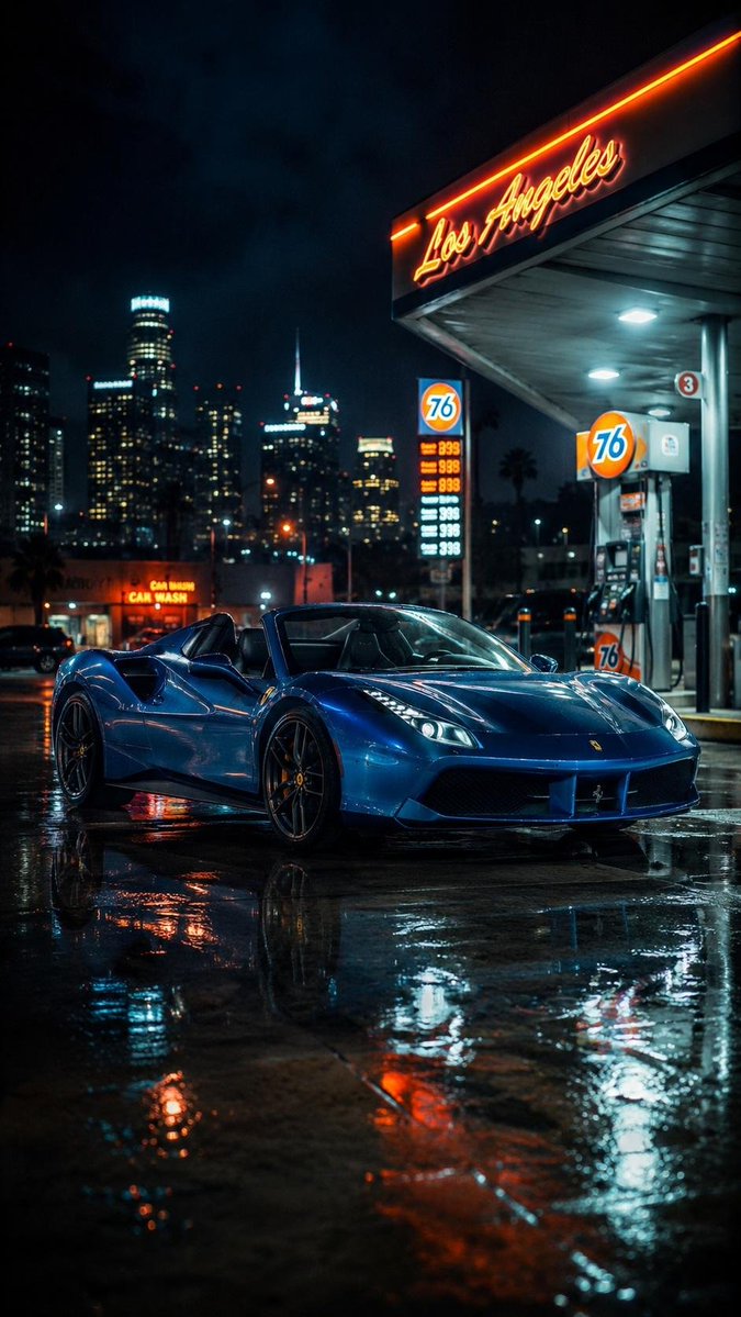 Car graffiti realistic dusk city