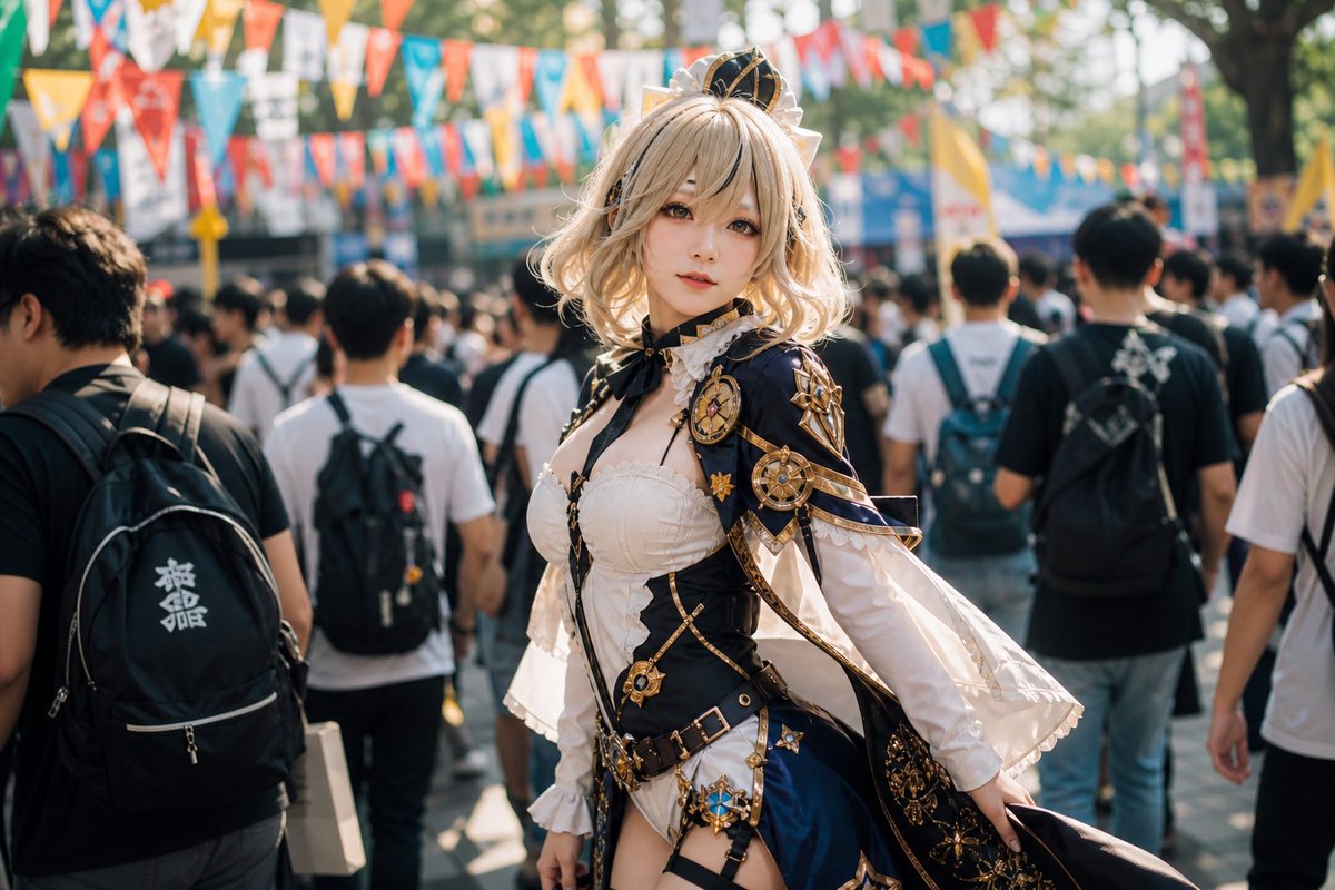 Female anime realistic outdoor warm