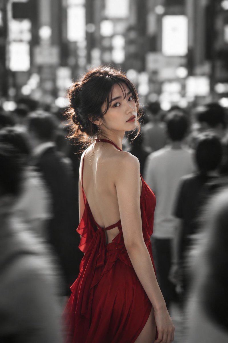 Female realistic Logo night street elegant