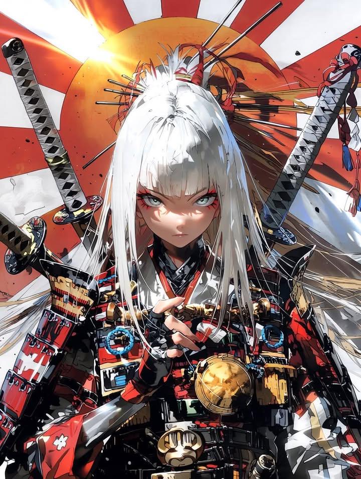 Futuristic anime illustration portrait.