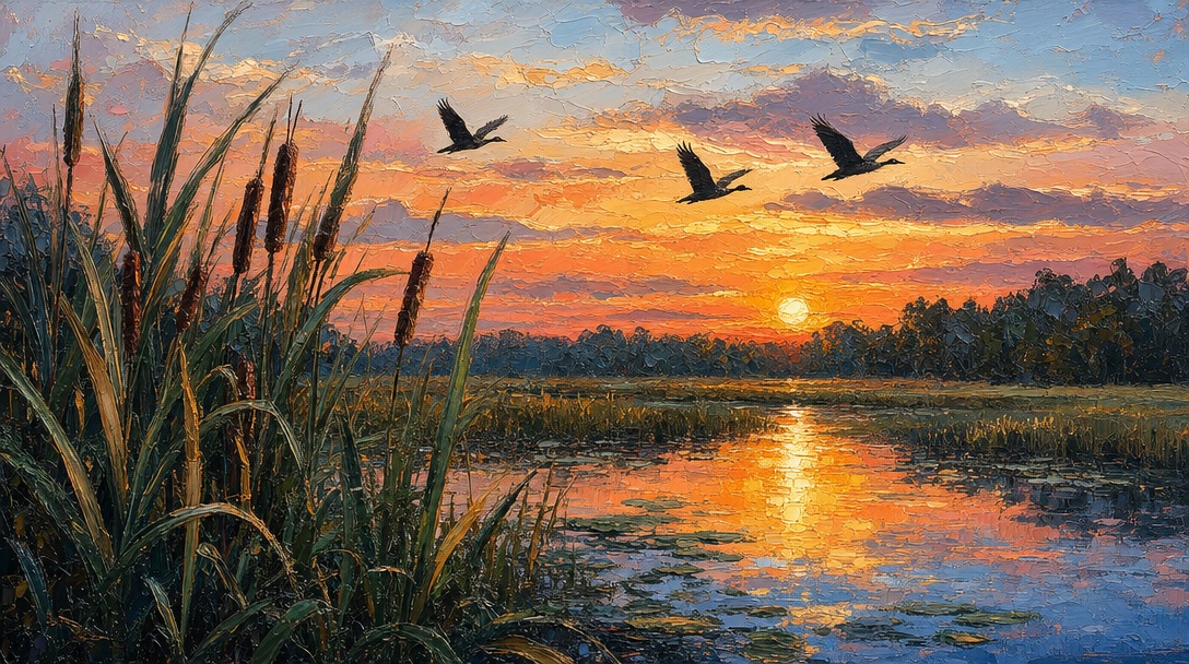 Landscape impasto oil painting