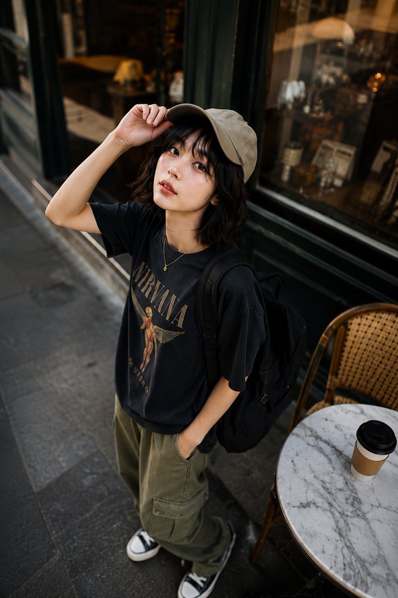 Portrait cinematic realistic urban street elegant