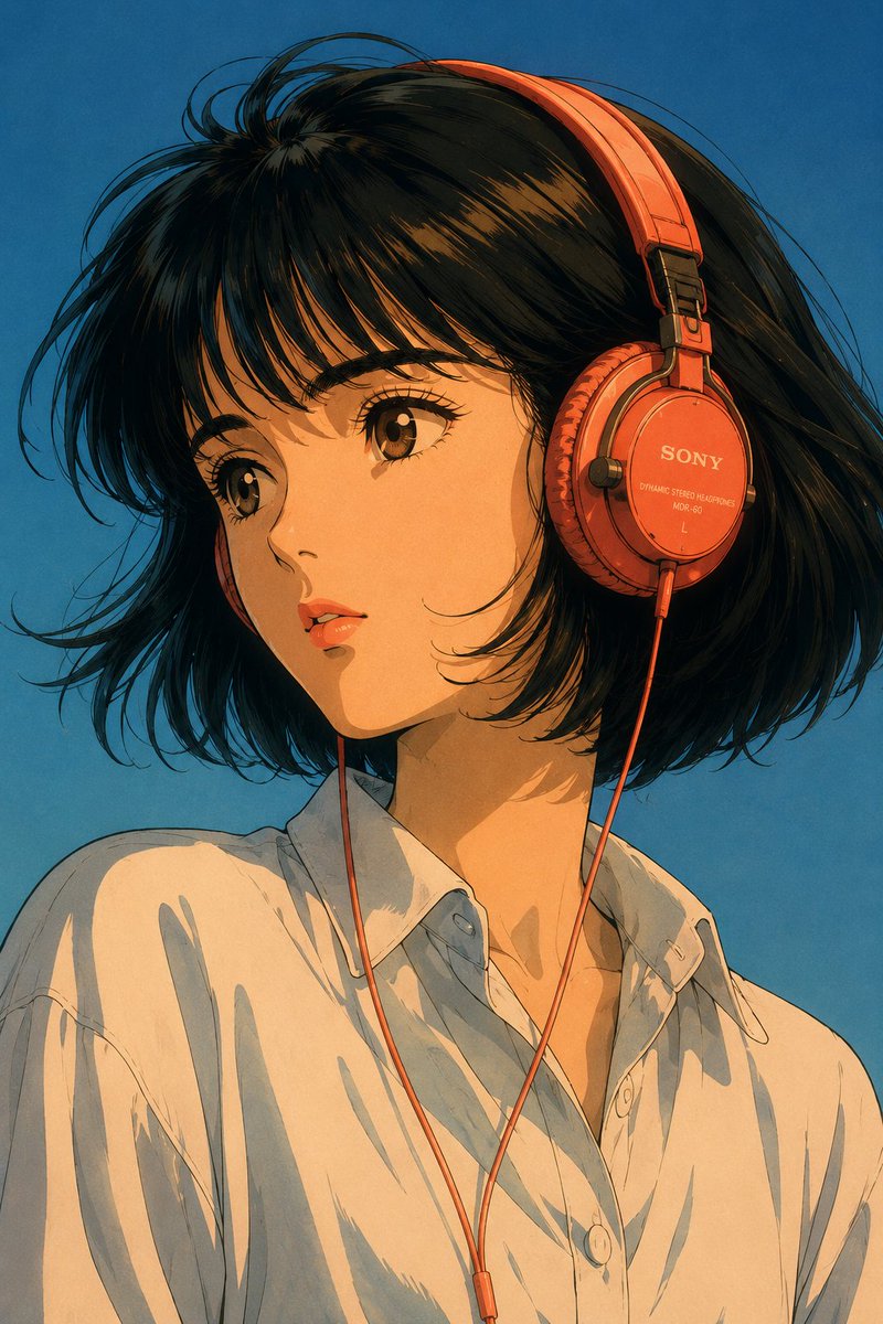 Portrait anime film city retro