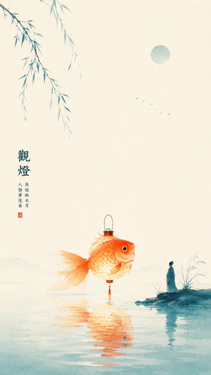 Oriental Zen goldfish poster