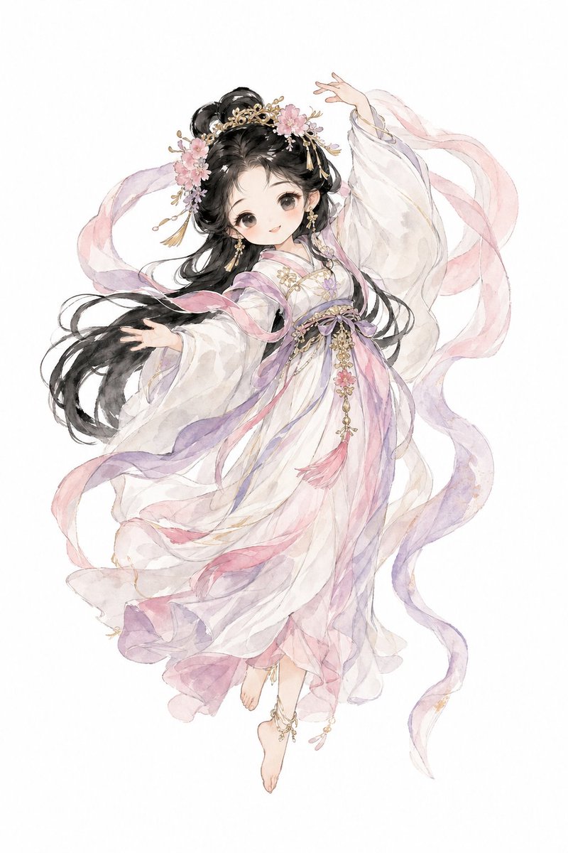 Watercolor Hanfu Heavenly Palace Princess