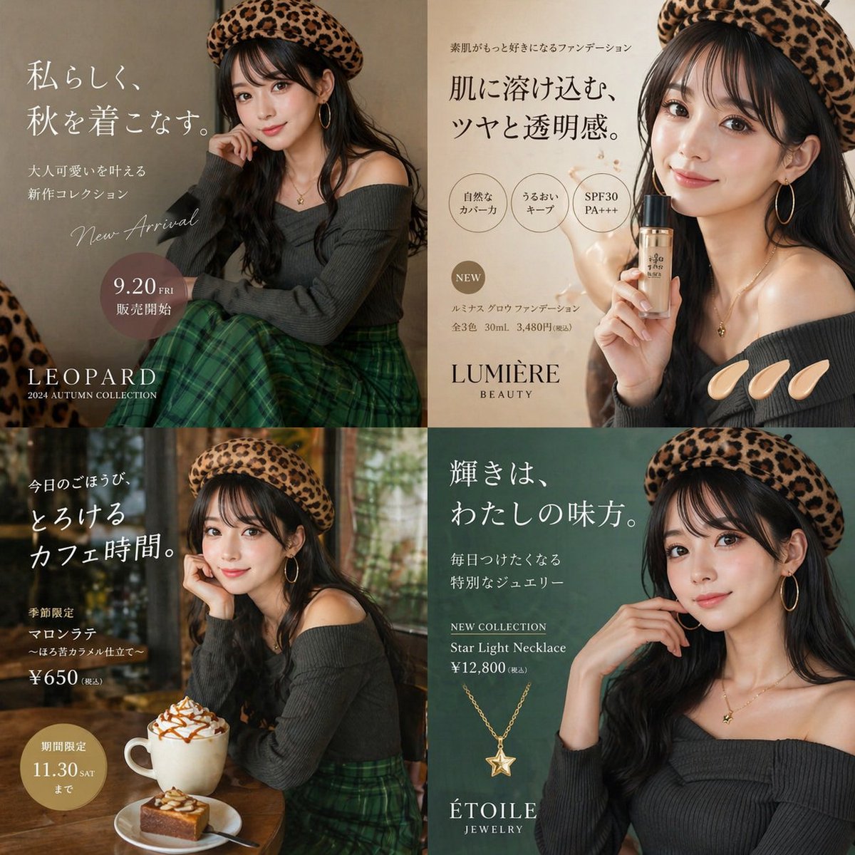 Female minimalist poster warm cafe elegant